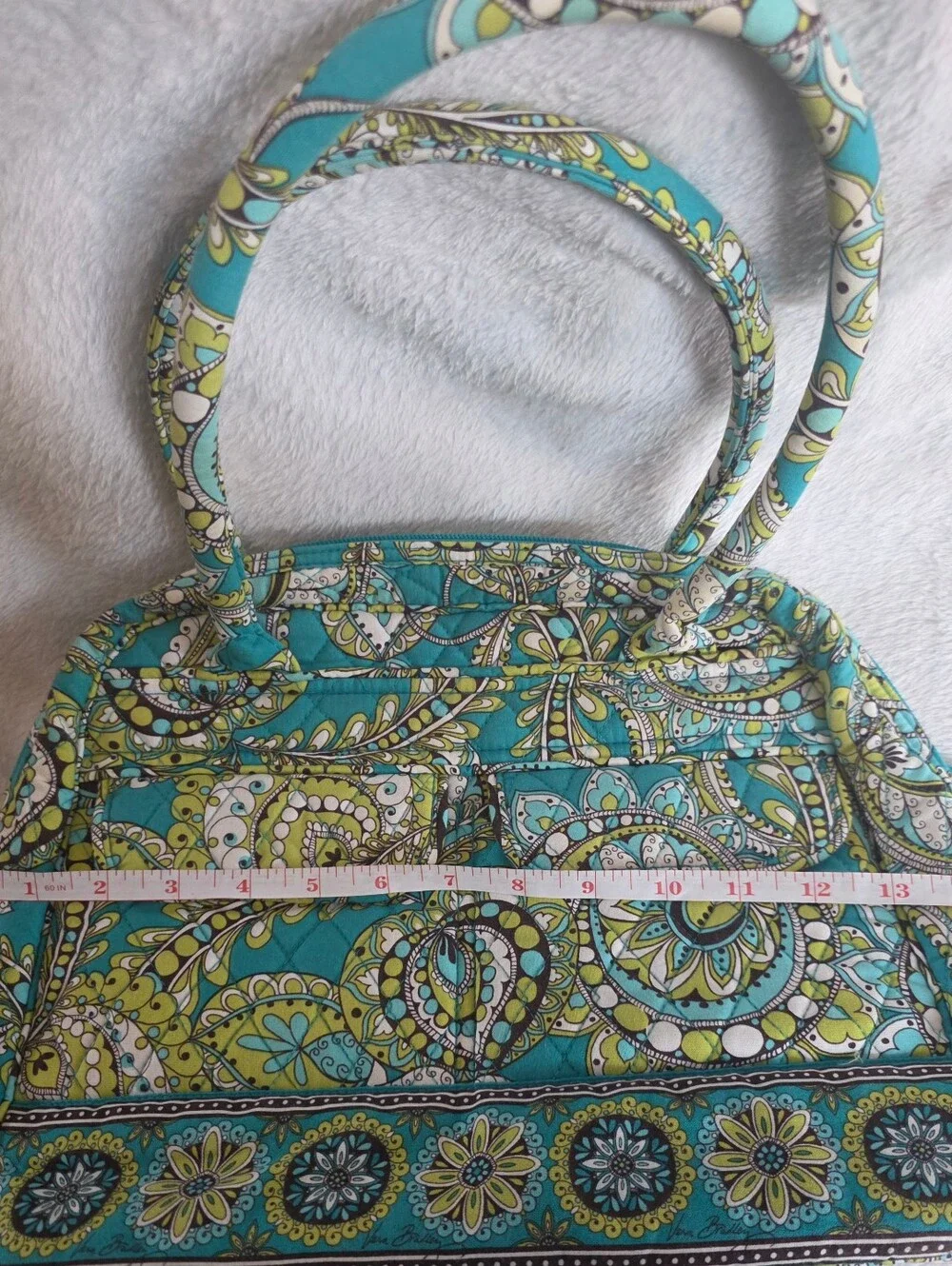 Vera Bradley Blue Paisley Tote Bag & Matching Zip Card Wallet Set EUC